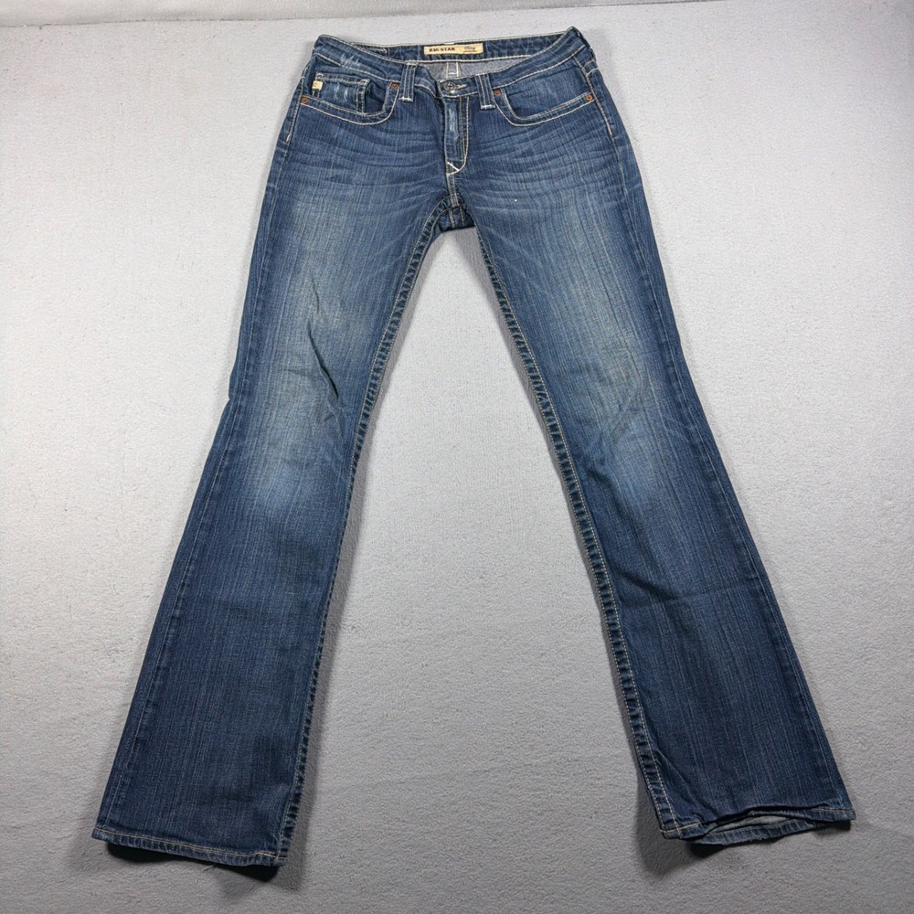 Big Star Remy Jeans Women 29 Low Rise Bootcut Blue Denim Pants Retro Y2K Western